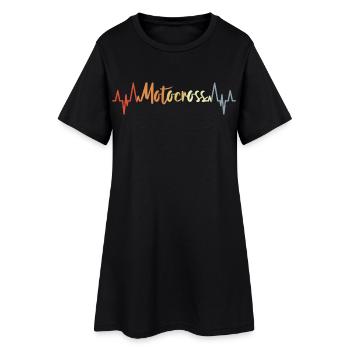 Motocross Cardiogramme Vintage - Robe T-shirt Femme - noir - Devant