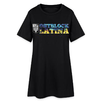 Ostblock Latina Ukrainerin Ukraine Geschenk - Frauen T-Shirt-Kleid - Schwarz - Vorne