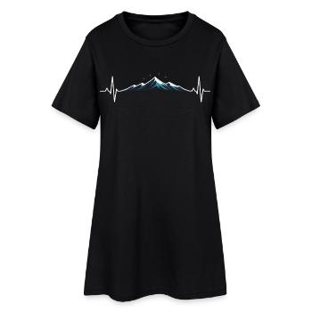 Heartbeat at the top of the mountain - Women’s T-Shirt Dress - black - Front