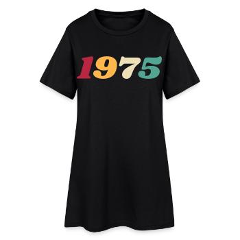1975 Cadeau 1975 Anniversaire 1975 Rétro 1975  - Robe T-shirt Femme - noir - Devant