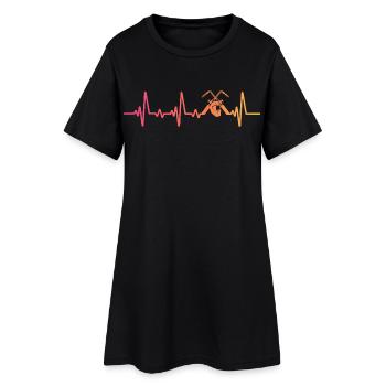Welder Sunset Heartbeats Welding - Women’s T-Shirt Dress - black - Front
