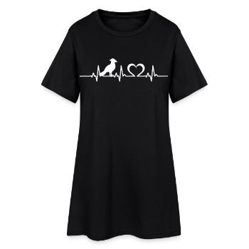 Papagei Herzschlag Papageien Vogel - Frauen T-Shirt-Kleid - Schwarz - Vorne