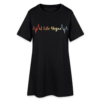 Palpitations cardiaques de yoga - Robe T-shirt Femme - noir - Devant