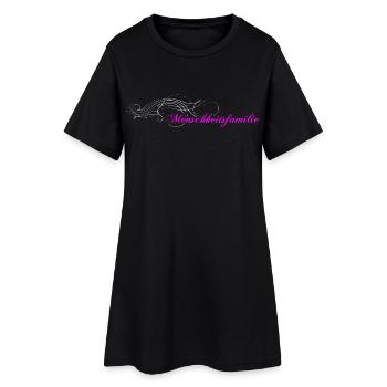 Menschheitsfamilie Logo verziert - Frauen T-Shirt-Kleid - Schwarz - Vorne