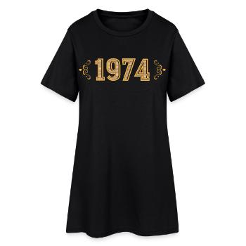 Legend since 1974 retro 1974 - Women’s T-Shirt Dress - black - Front
