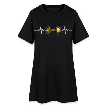 Conception de la puissance des haltères de cœur - Robe T-shirt Femme - noir - Devant