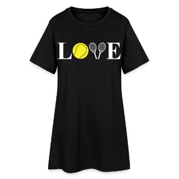 Ich liebe Tennis - Frauen T-Shirt-Kleid - Schwarz - Vorne