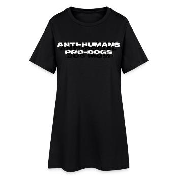 MAMAN CHIEN ANTISOCIALE - Robe T-shirt Femme - noir - Devant