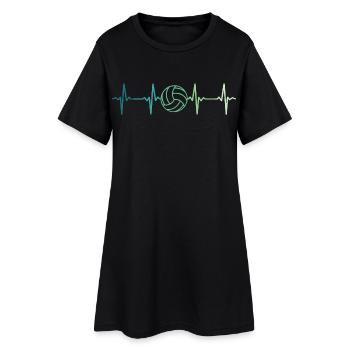 Volleyball battement de coeur joueur de volley - Robe T-shirt Femme - noir - Devant