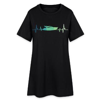Motorboot Heartbeat Yachtkapitän - Frauen T-Shirt-Kleid - Schwarz - Vorne