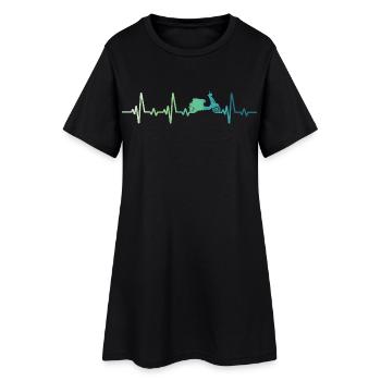Scooter heartbeat moped roller - Women’s T-Shirt Dress - black - Front