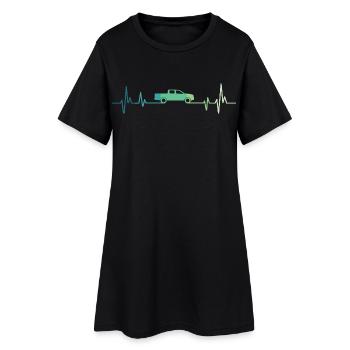 Pick-up heartbeat off-road car - Women’s T-Shirt Dress - black - Front