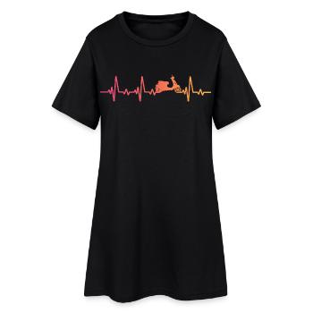 Moped Sunset Heartbeat Mofa Scooter - Women’s T-Shirt Dress - black - Front