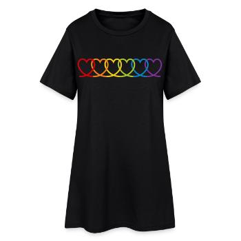Rainbow Hearts - Women’s T-Shirt Dress - black - Front