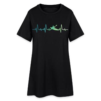 canoéiste kayak battement de coeur canoë - Robe T-shirt Femme - noir - Devant