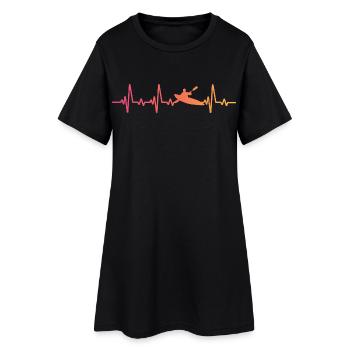 canoéiste kayak Sunset battement de coeur canoë - Robe T-shirt Femme - noir - Devant