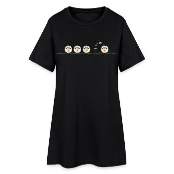Mouton noir – Illustration - Robe T-shirt Femme - noir - Devant