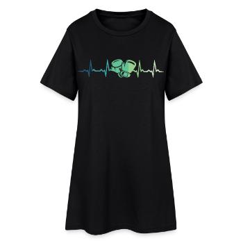 Boxe cadeau boxe battement de coeur arts martiaux - Robe T-shirt Femme - noir - Devant