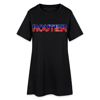 Routier Bleu Blanc Rouge - Robe T-shirt Femme - noir - Devant