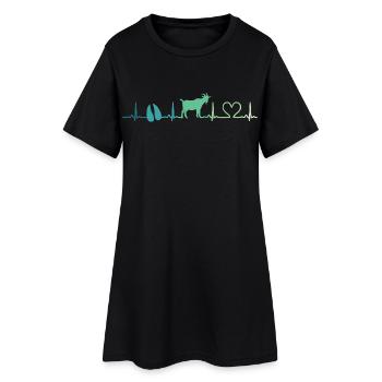 Goat heartbeat gift goats - Women’s T-Shirt Dress - black - Front