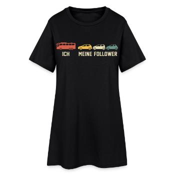 Busfahrer Und Meine Follower - Frauen T-Shirt-Kleid - Schwarz - Vorne