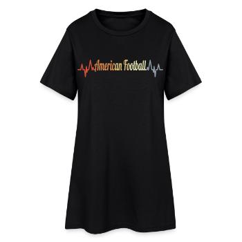 Football américain Heart Line Look rétro - Robe T-shirt Femme - noir - Devant