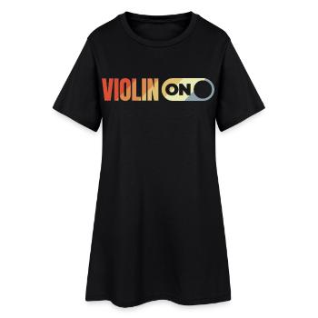 Vintage Violine - Frauen T-Shirt-Kleid - Schwarz - Vorne