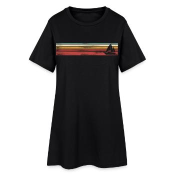 Voilier Voilier Sailor Vintage Retro - Robe T-shirt Femme - noir - Devant