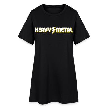 Heavy Metal Lightning Bolt Text-Logo - Frauen T-Shirt-Kleid - Schwarz - Vorne