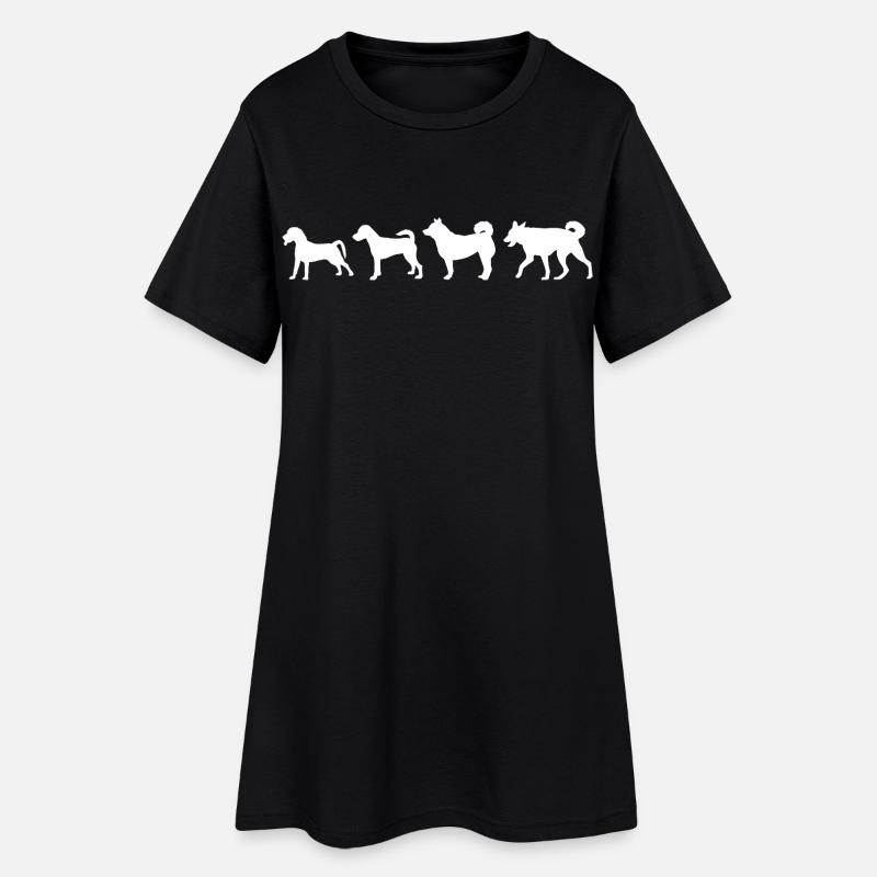 Hund Evolution - Frauen T-Shirt-Kleid - Schwarz