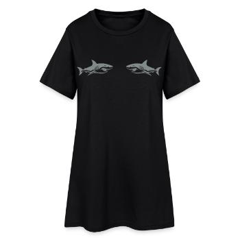 Requins - Robe T-shirt Femme - noir - Devant