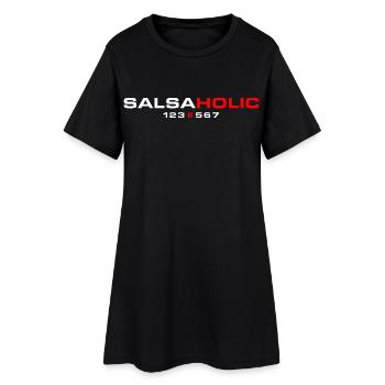 SALSAHOLIC 123-567 – Tenue de danse pour les accros de la salsa - Robe T-shirt Femme - noir - Devant