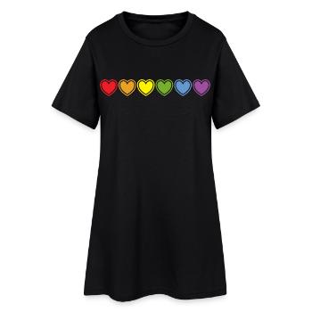 Regebogen Hearts for Gay Pride - Robe T-shirt Femme - noir - Devant