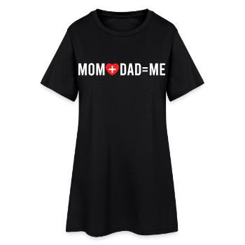 Maman et Papa égale moi Drôle d’équation familiale - Robe T-shirt Femme - noir - Devant
