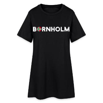 Bornholm Flagge Schriftzug - Frauen T-Shirt-Kleid - Schwarz - Vorne
