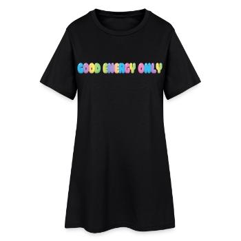 Good Energy Only – Typographie Colorée en bulles - Robe T-shirt Femme - noir - Devant