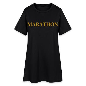 Marathon - Frauen T-Shirt-Kleid - Schwarz - Vorne