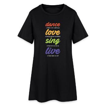 Dance-love-sing-live (sombre) - Robe T-shirt Femme - noir - Devant