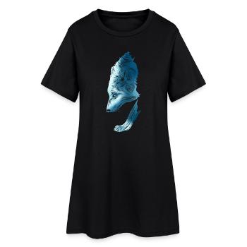 Loup - Robe T-shirt Femme - noir - Devant