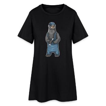 Dachs Mechaniker Schraubenschlüssel Werkstatt - Frauen T-Shirt-Kleid - Schwarz - Vorne