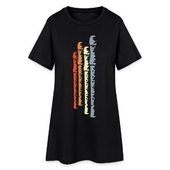 Flûtes rétro - Robe T-shirt Femme - noir - Devant