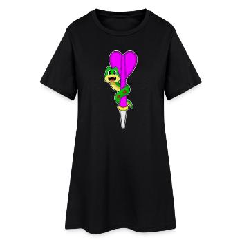 Fléchette serpent - Robe T-shirt Femme - noir - Devant