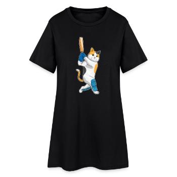 Battes de cricket Cat - Robe T-shirt Femme - noir - Devant