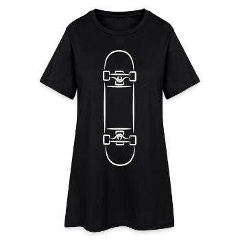 Skateboard Skizze - Frauen T-Shirt-Kleid - Schwarz - Vorne