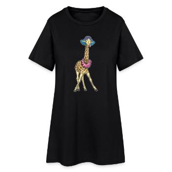 Clown girafe - Robe T-shirt Femme - noir - Devant