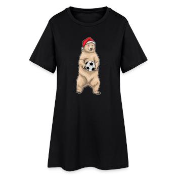 Bear Christmas Football - Women’s T-Shirt Dress - black - Front