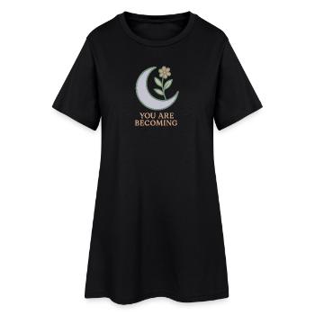 Moon Blossom: You Will Grow - Women’s T-Shirt Dress - black - Front