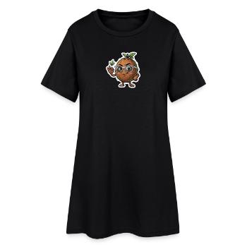 Kokosnuss-Nerd mit Brille - Frauen T-Shirt-Kleid - Schwarz - Vorne