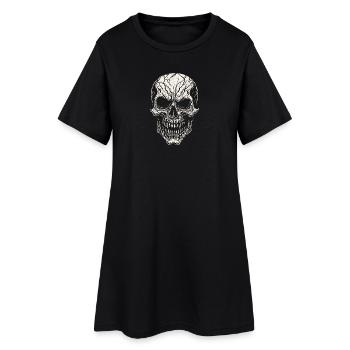 Noir à trait de crâne - Robe T-shirt Femme - noir - Devant