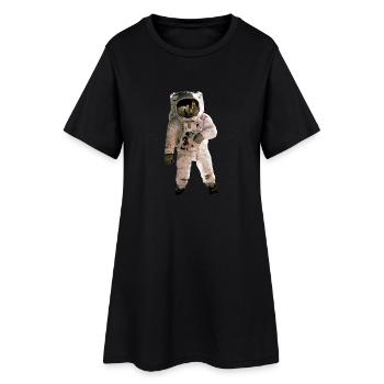 Astronaut - Frauen T-Shirt-Kleid - Schwarz - Vorne